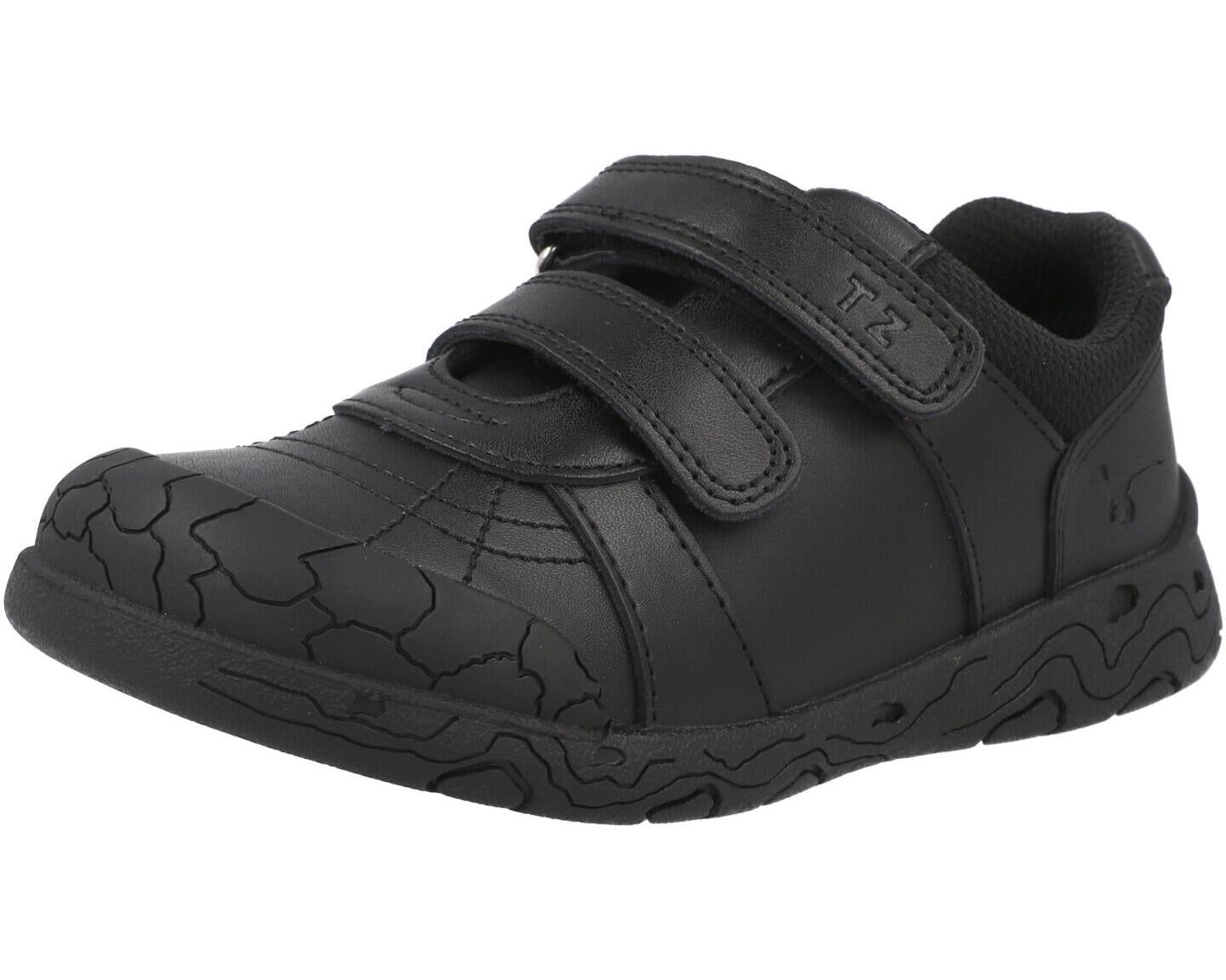 ToeZone Rebel Dinosaur Rip Tape School Shoes Black