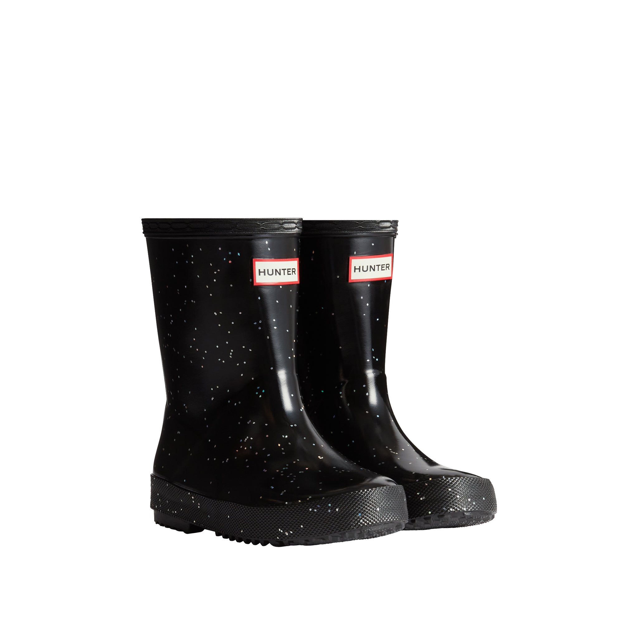 Hunter Kids First Giant Glitter Boot Black HFRK0038252BLK
