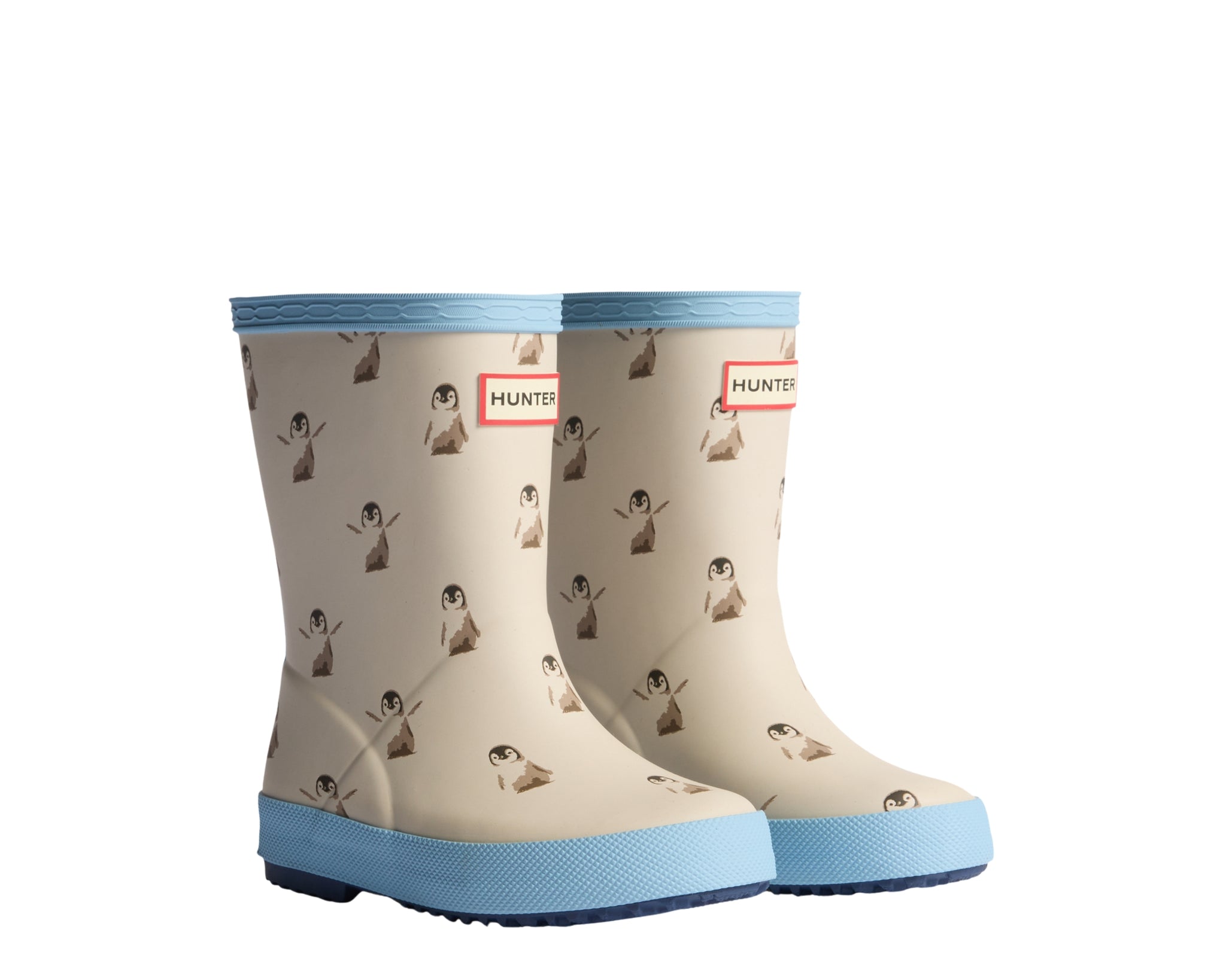 Hunter Kids First Penguin Print Boot Sand HFRK0042252EG