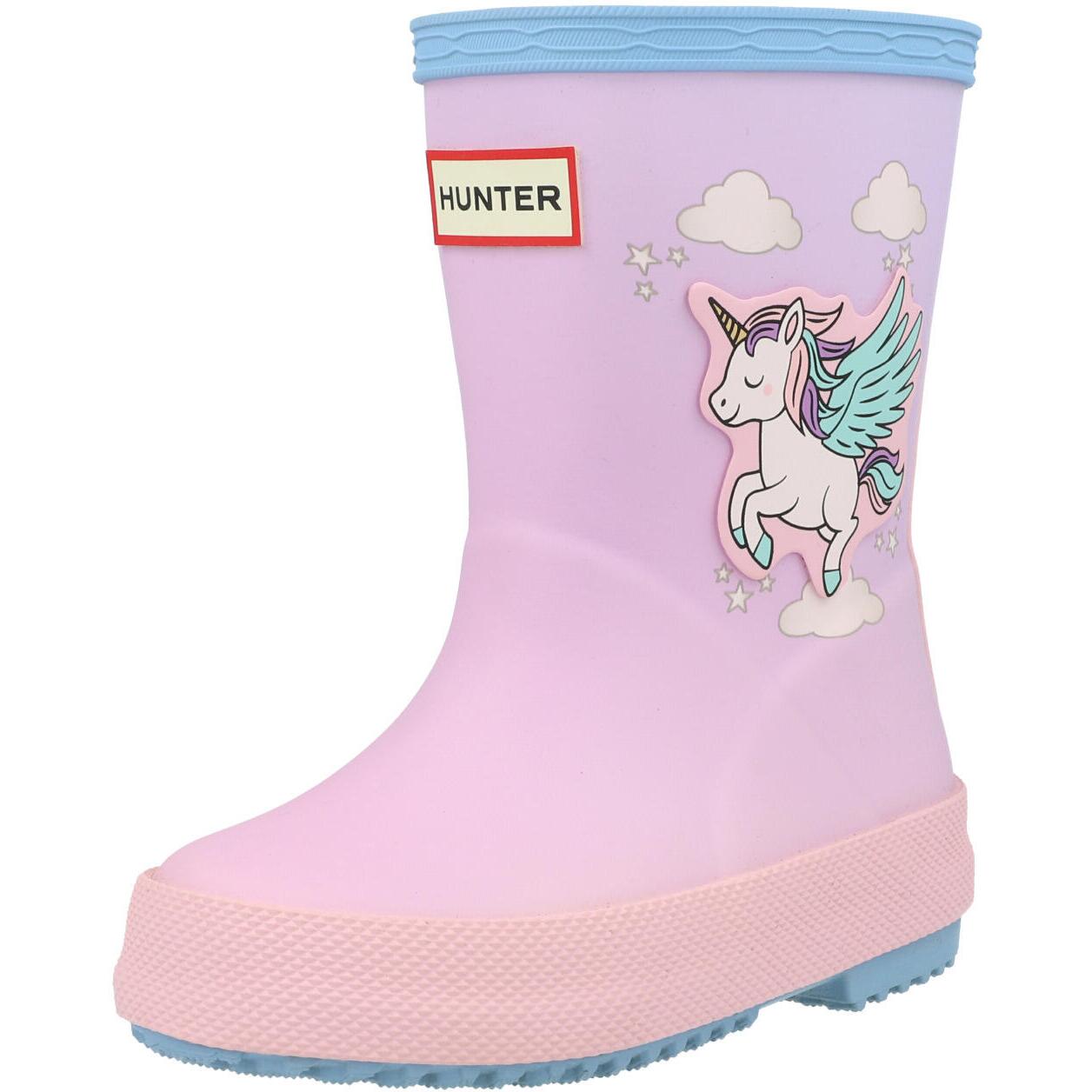 Hunter Kids First Unicorn Print Boot Blue Frost/Parfait Pink HFRK0008261FF