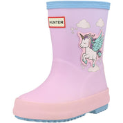Hunter Kids First Unicorn Print Boot Blue Frost/Parfait Pink HFRK0008261FF