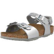 Birkenstock Rio Plain Flowers Kids Electric Metallic Silver 1031702
