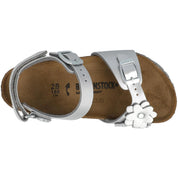 Birkenstock Rio Plain Flowers Kids Electric Metallic Silver 1031702