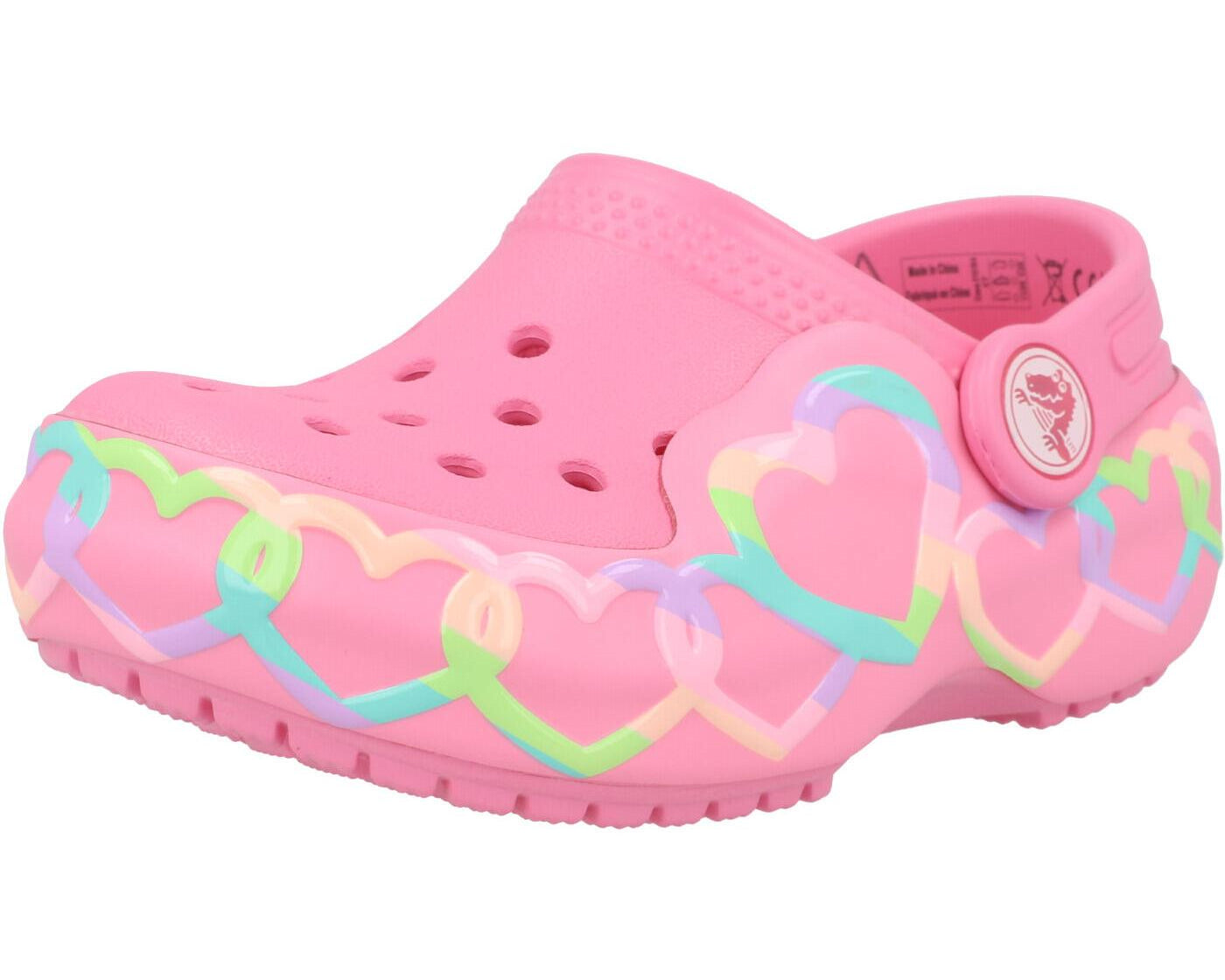Crocs Kids Classic Heart Lights Clog T Pink Lemonade 213184669