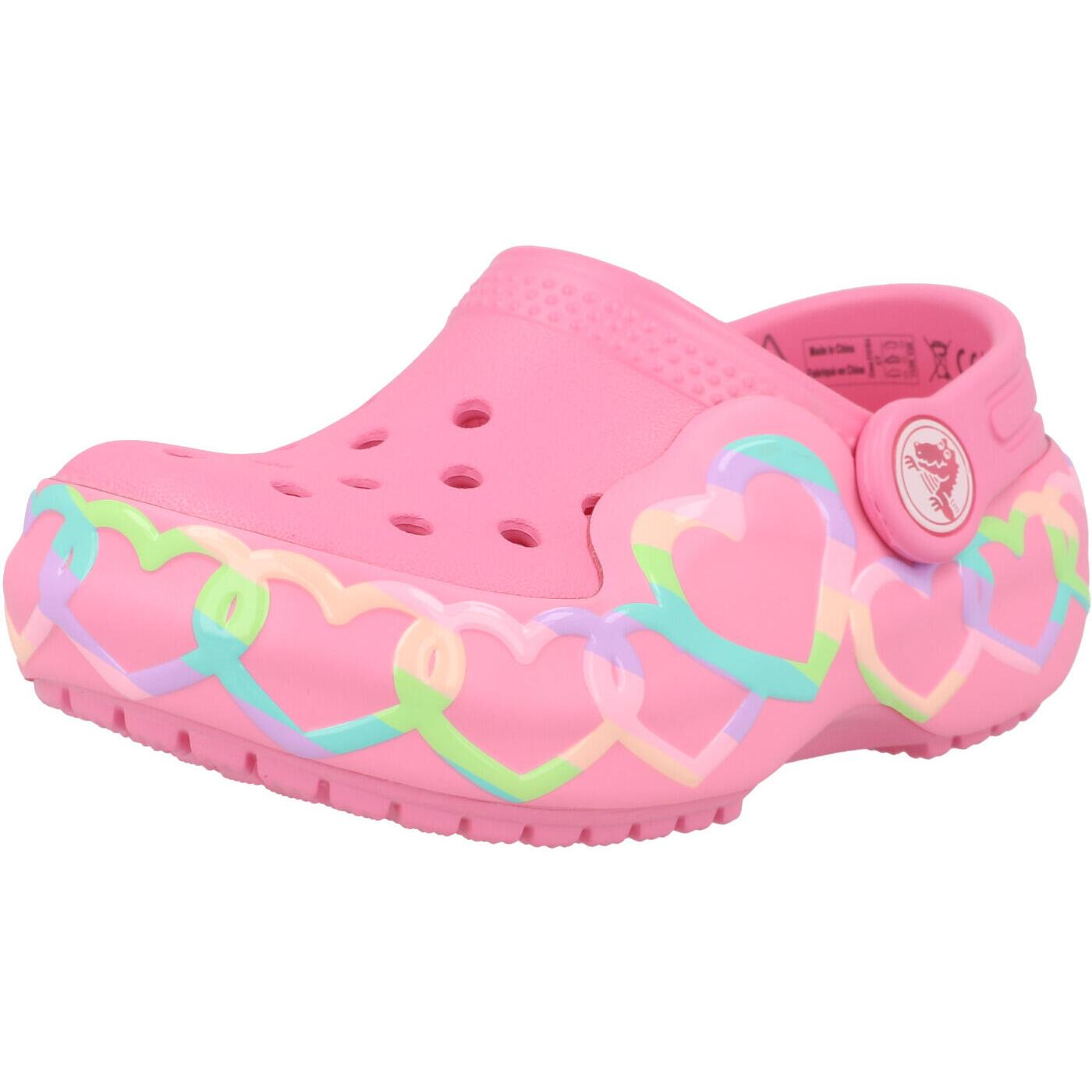 Crocs Kids Classic Heart Lights Clog T Pink Lemonade 213184669