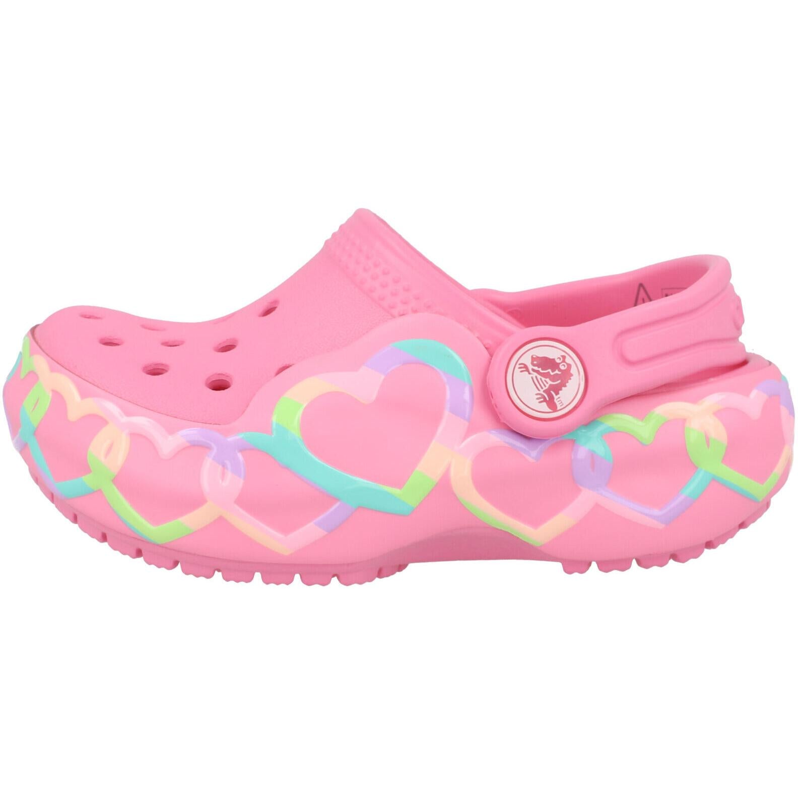 Crocs Kids Classic Heart Lights Clog T Pink Lemonade 213184669