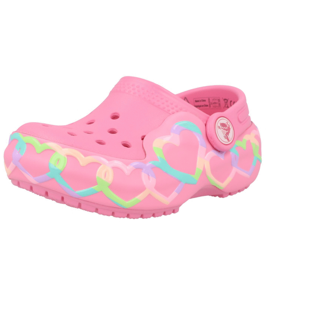 Crocs Kids Classic Heart Lights Clog T Pink Lemonade 213184669